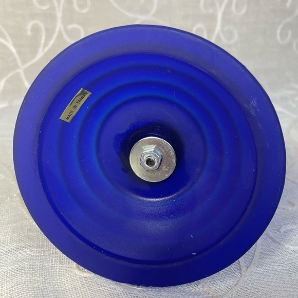 Vintage Dual Ocean Dolphin Tealight Holder Cobalt Blue MCM Glass Base - Picture 8 of 8